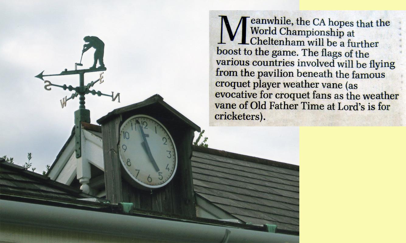 Weather vane at Cheltenham Croquet Club
